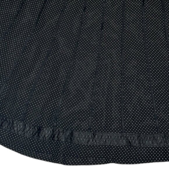 Nygard Black Polka Dot Sheer Lace Midi Skirt Sz 20 Bias Cut Flowy Lined Corpcore - Picture 3 of 8
